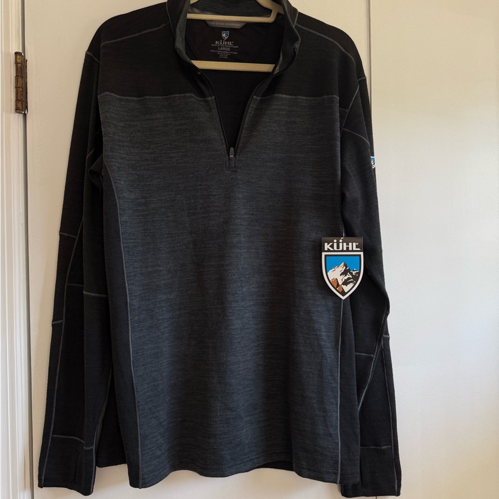 Kuhl Ryzer Half-Zip Pullover in Charcoal and Black